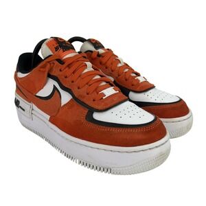 Nike Air Force 1 Shadow Shoes Womens Size 8.5 Rush Orange Suede Low Top Sneakers